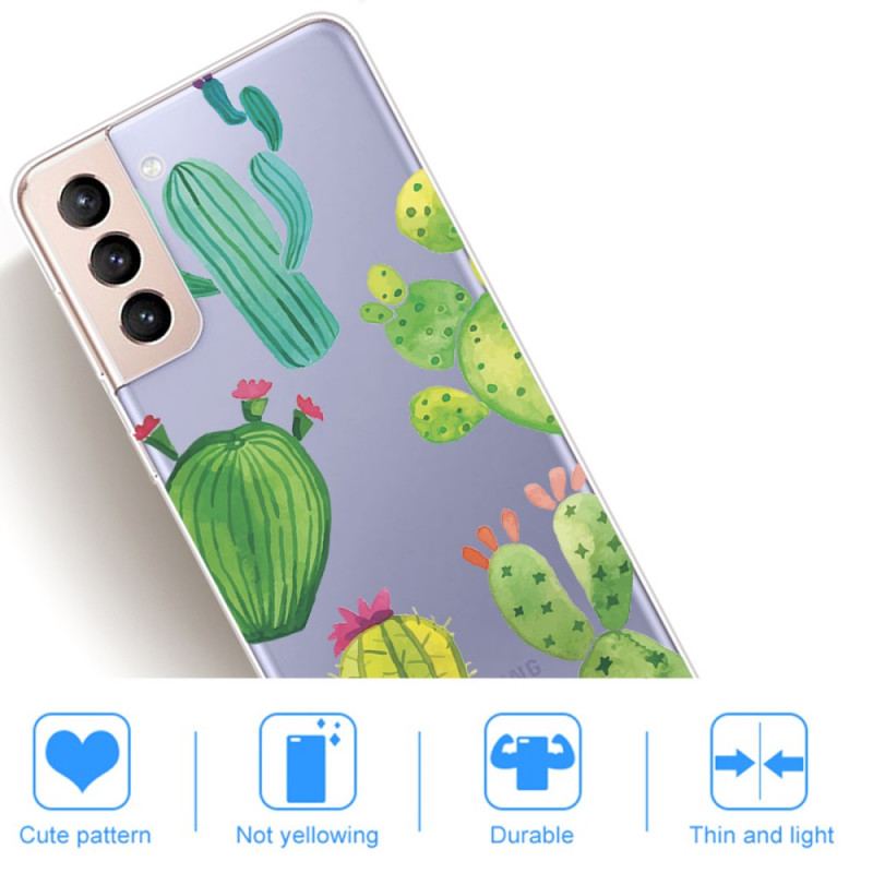 Capa Para Samsung Galaxy S22 Plus 5G Cactos Aquarela