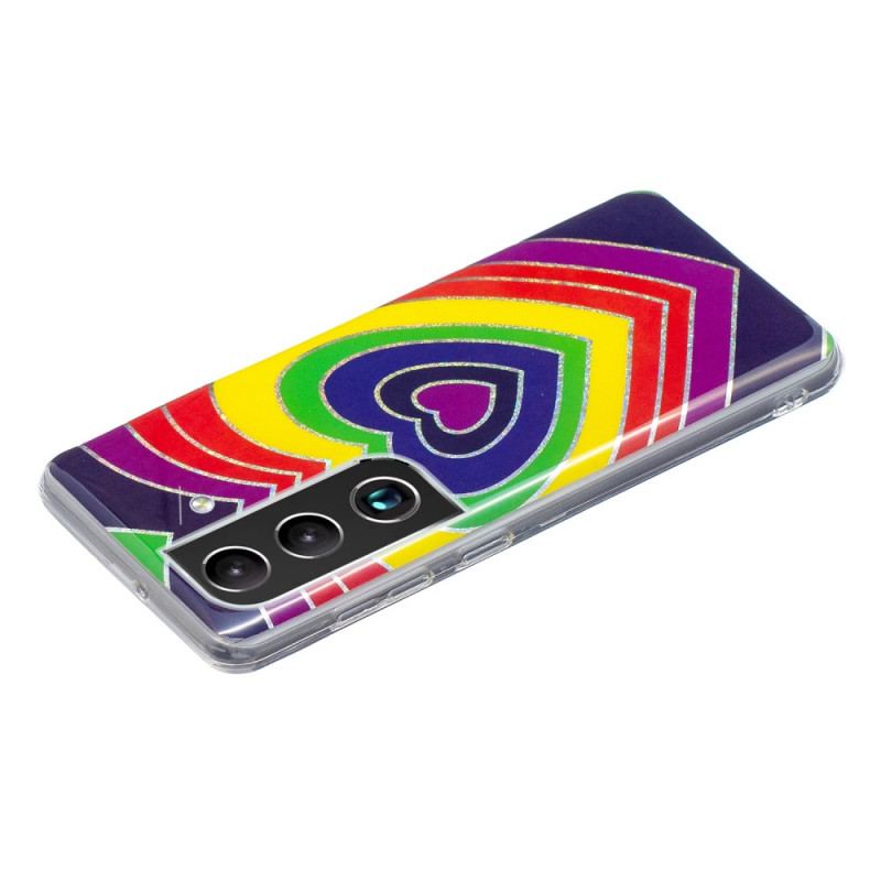 Capa Para Samsung Galaxy S22 Plus 5G Coração Psicodélico