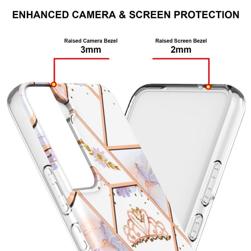 Capa Para Samsung Galaxy S22 Plus 5G Coroa De Mármore