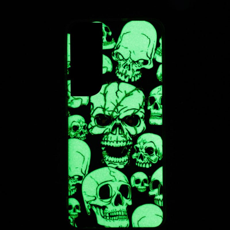 Capa Para Samsung Galaxy S22 Plus 5G Cuidado Crânios Fluorescentes