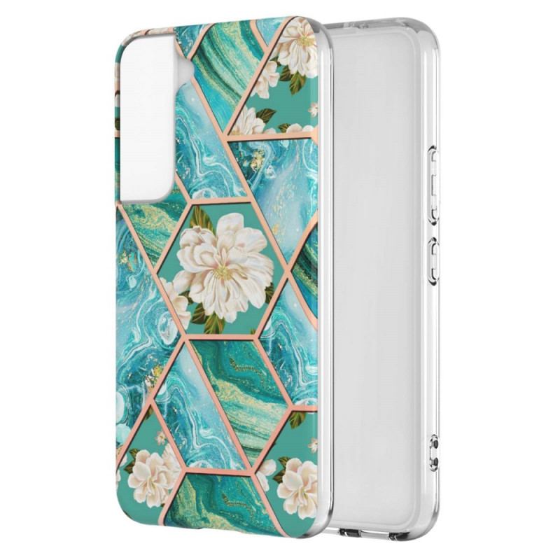 Capa Para Samsung Galaxy S22 Plus 5G Floral Marmorizado