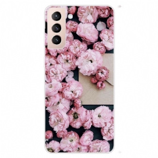 Capa Para Samsung Galaxy S22 Plus 5G Flores Cor De Rosa