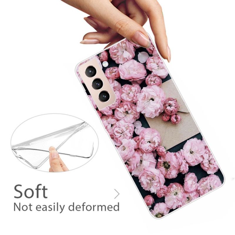 Capa Para Samsung Galaxy S22 Plus 5G Flores Cor De Rosa