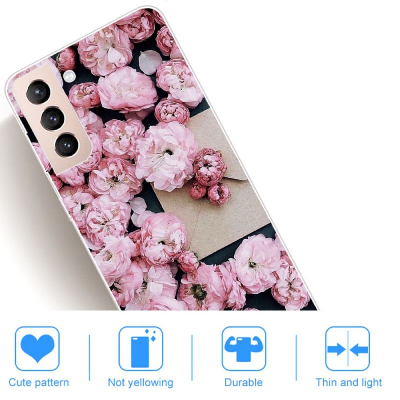 Capa Para Samsung Galaxy S22 Plus 5G Flores Cor De Rosa