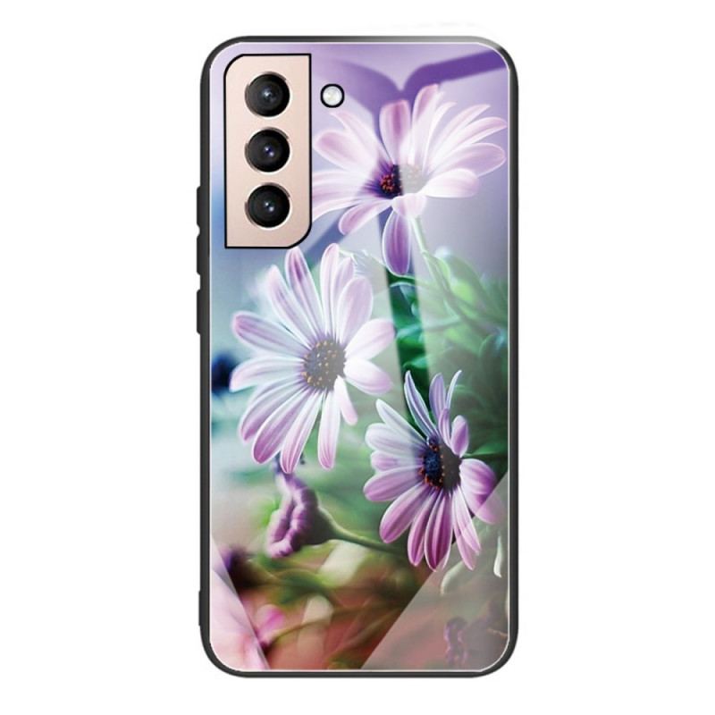 Capa Para Samsung Galaxy S22 Plus 5G Flores Realistas De Vidro Temperado