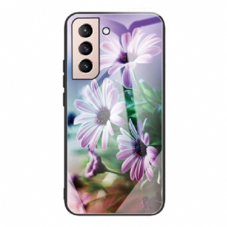 Capa Para Samsung Galaxy S22 Plus 5G Flores Realistas De Vidro Temperado