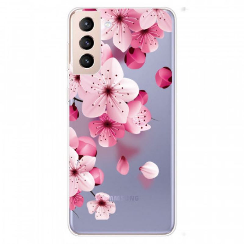 Capa Para Samsung Galaxy S22 Plus 5G Pequenas Flores Cor De Rosa