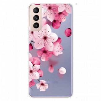 Capa Para Samsung Galaxy S22 Plus 5G Pequenas Flores Cor De Rosa