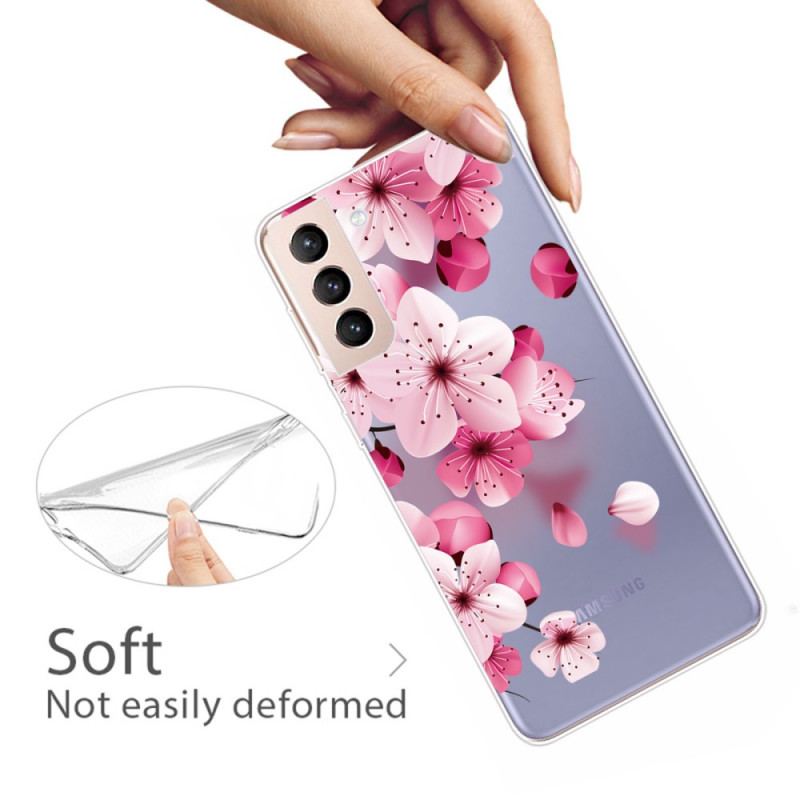 Capa Para Samsung Galaxy S22 Plus 5G Pequenas Flores Cor De Rosa