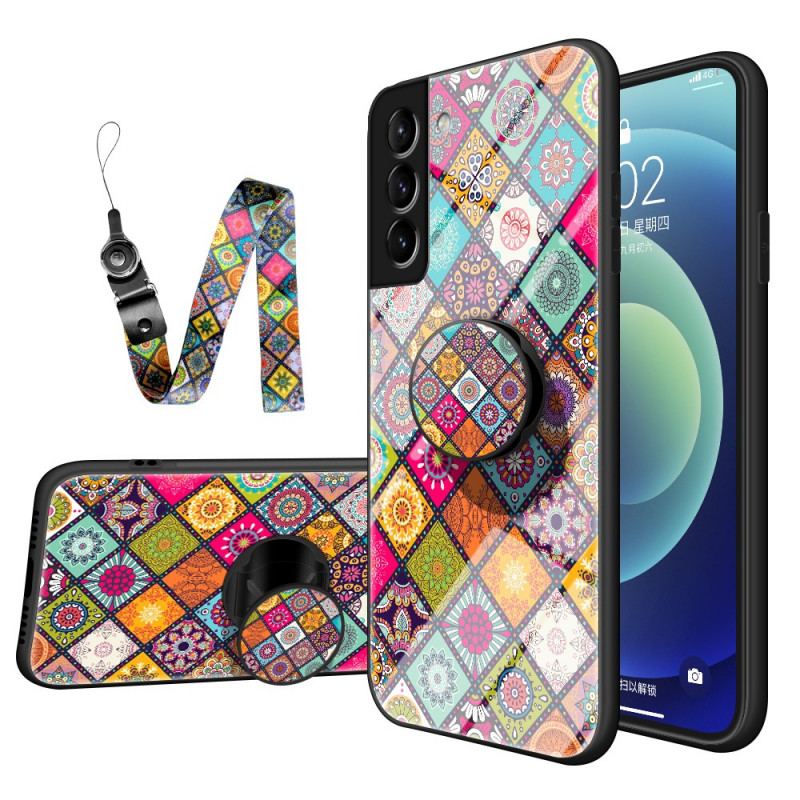 Capa Para Samsung Galaxy S22 Plus 5G Suporte Magnético Patchwork