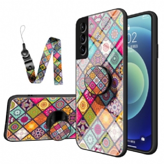 Capa Para Samsung Galaxy S22 Plus 5G Suporte Magnético Patchwork