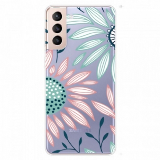 Capa Para Samsung Galaxy S22 Plus 5G Uma Flor Transparente