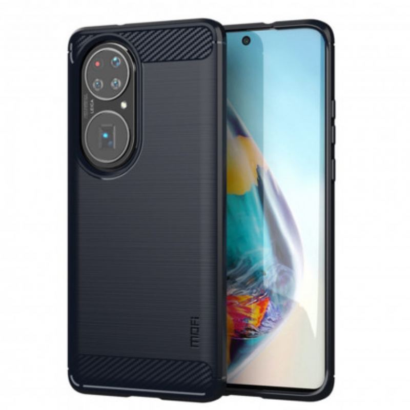 Capa De Celular Para Huawei P50 Pro Fibra De Carbono Escovada Mofi