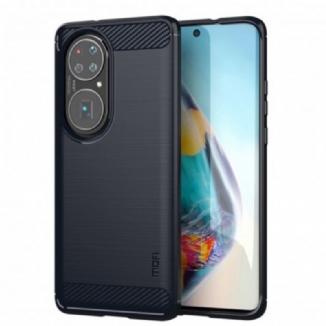 Capa De Celular Para Huawei P50 Pro Fibra De Carbono Escovada Mofi