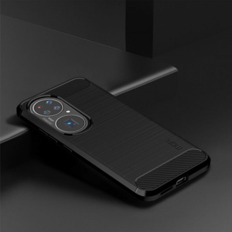 Capa De Celular Para Huawei P50 Pro Fibra De Carbono Escovada Mofi