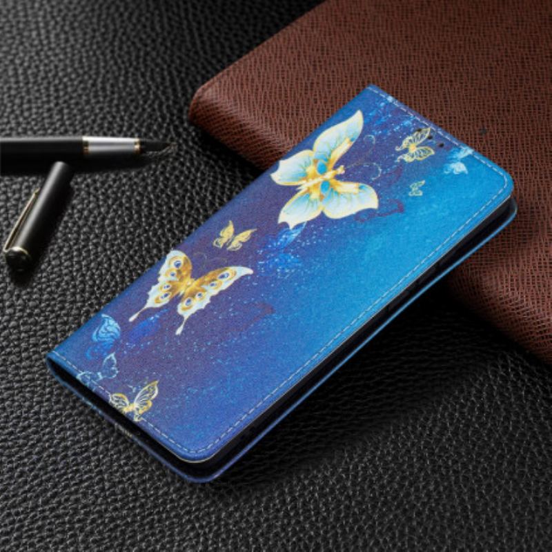 Capa De Celular Para Huawei P50 Pro Flip Borboletas Coloridas