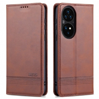 Capa De Celular Para Huawei P50 Pro Flip Estilo De Couro Azns