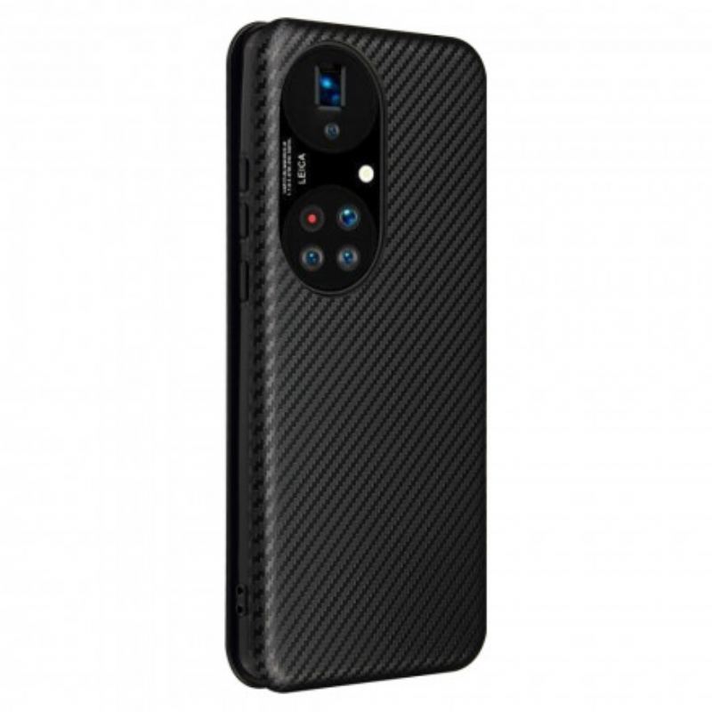 Capa De Celular Para Huawei P50 Pro Flip Fibra De Carbono