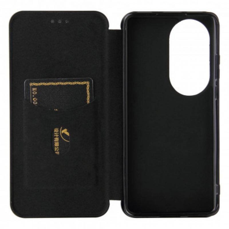 Capa De Celular Para Huawei P50 Pro Flip Fibra De Carbono