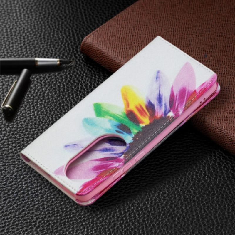 Capa De Celular Para Huawei P50 Pro Flip Flor Aquarela