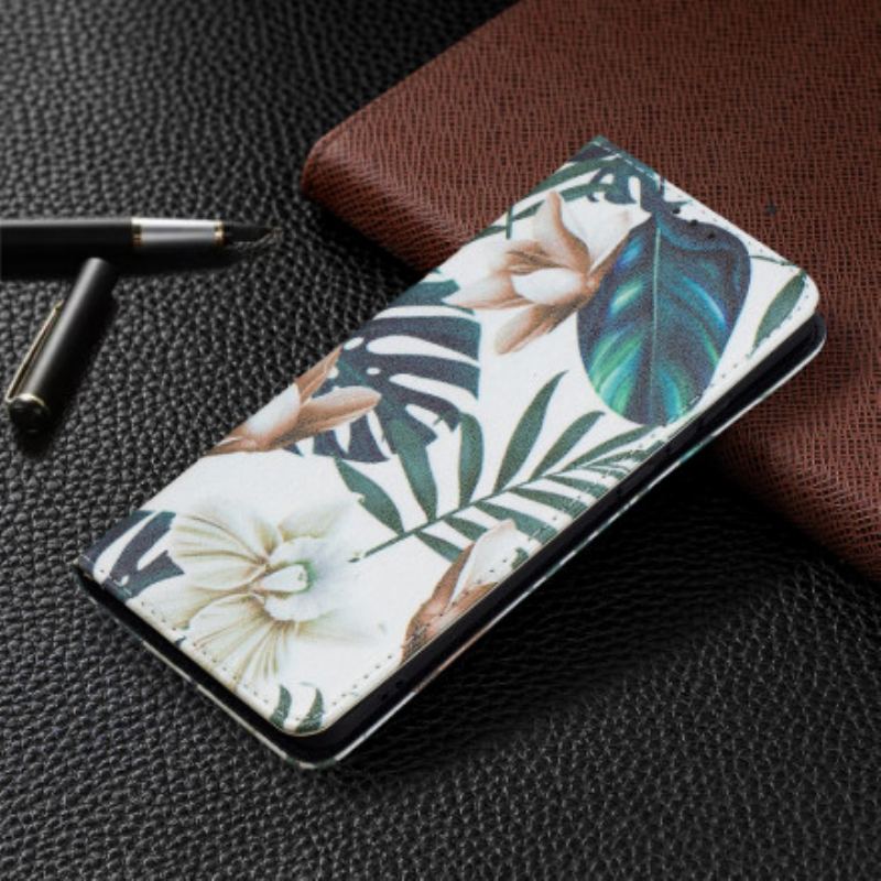 Capa De Celular Para Huawei P50 Pro Flip Folhas