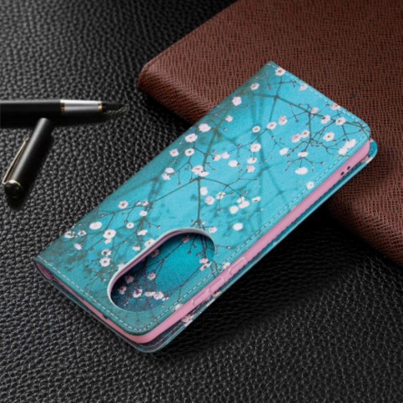 Capa De Celular Para Huawei P50 Pro Flip Ramos Floridos