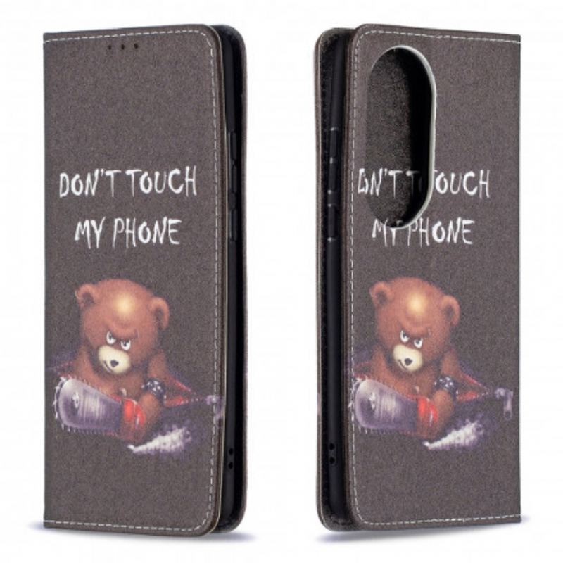 Capa De Celular Para Huawei P50 Pro Flip Urso Perigoso