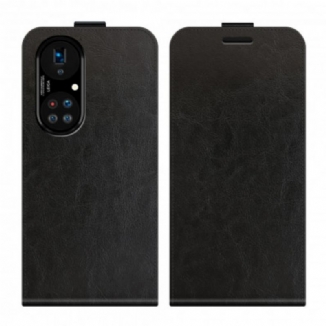 Capa De Couro Para Huawei P50 Pro Flip Efeito De Couro Com Aba Vertical