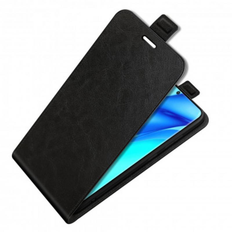 Capa De Couro Para Huawei P50 Pro Flip Efeito De Couro Com Aba Vertical