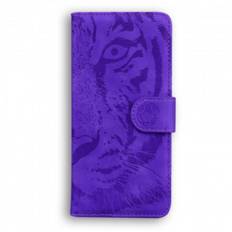 Capa Flip Para Huawei P50 Pro Estampa Cara De Tigre