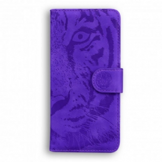 Capa Flip Para Huawei P50 Pro Estampa Cara De Tigre