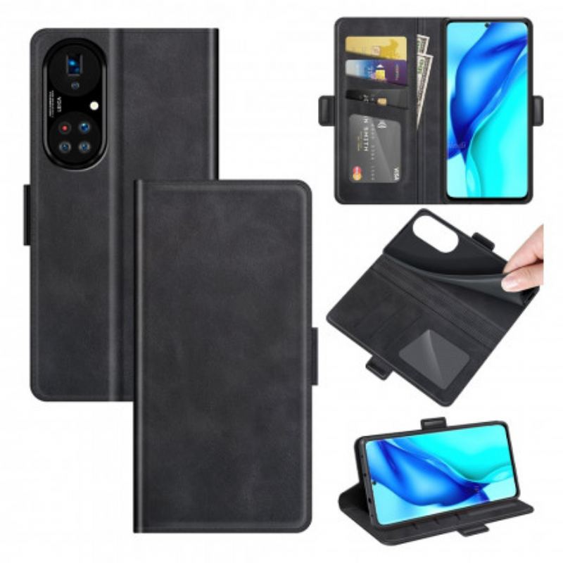 Capa Flip Para Huawei P50 Pro Estilo Design De Couro