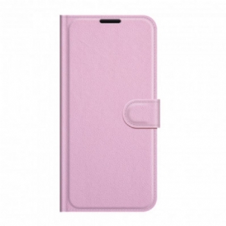 Capa Folio Para Huawei P50 Pro Estilo Clássico De Couro Litchi