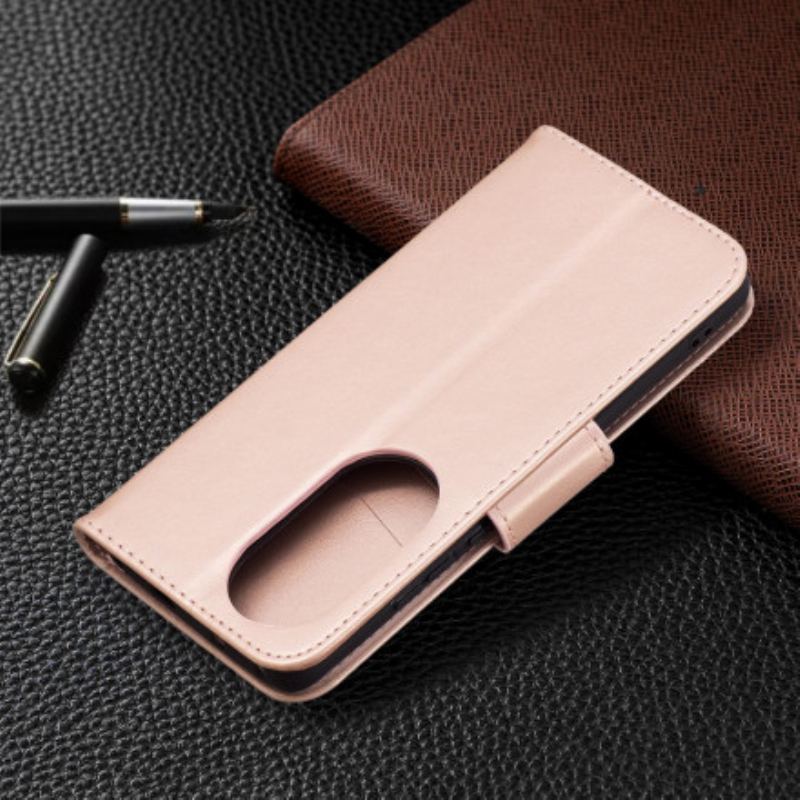 Capa Folio Para Huawei P50 Pro Flip Borboletas E Aba Oblíqua