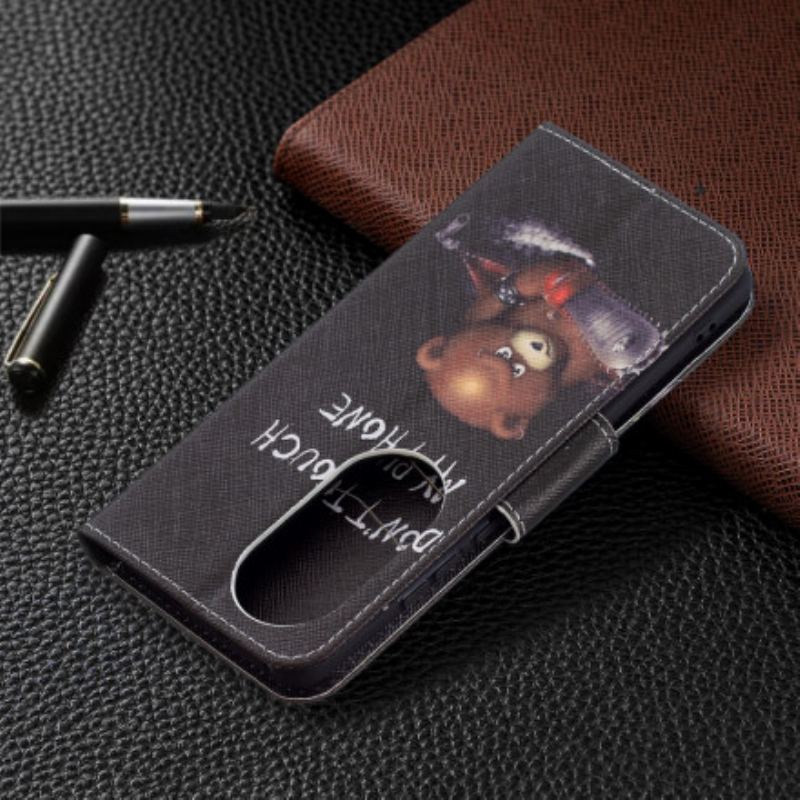 Capa Folio Para Huawei P50 Pro Urso Perigoso