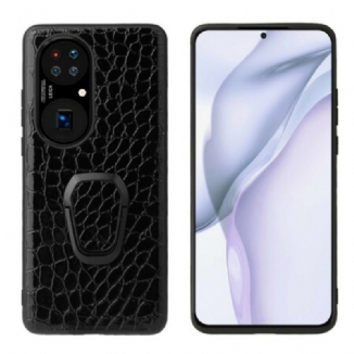 Capa Para Huawei P50 Pro Suporte De Anel Estilo Crocodilo