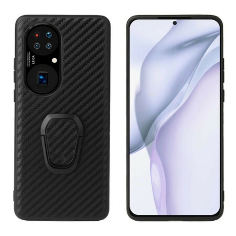 Capa Para Huawei P50 Pro Suporte De Anel De Fibra De Carbono