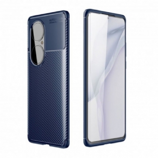 Capa Para Huawei P50 Pro Textura Flexível De Fibra De Carbono