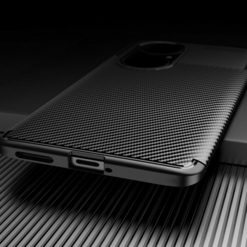 Capa Para Huawei P50 Pro Textura Flexível De Fibra De Carbono