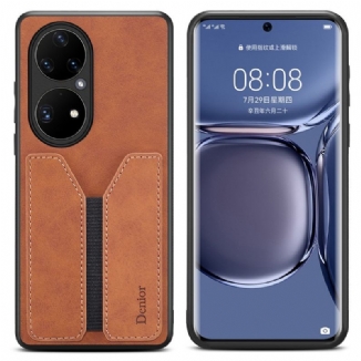 Capa Para Huawei P50 Pro Titular De Cartão Elástico Denior