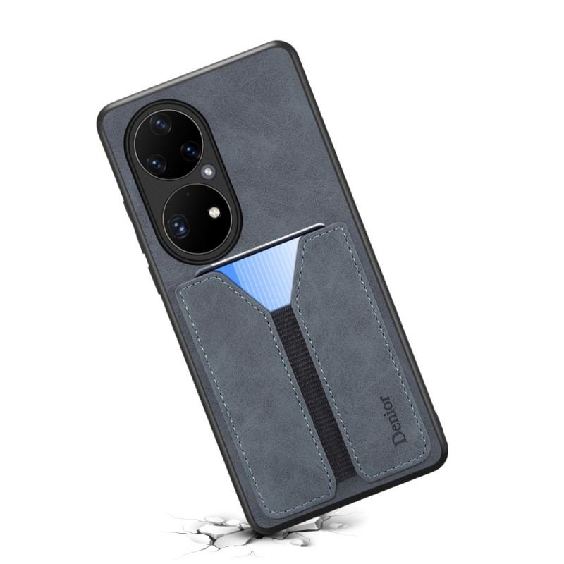 Capa Para Huawei P50 Pro Titular De Cartão Elástico Denior