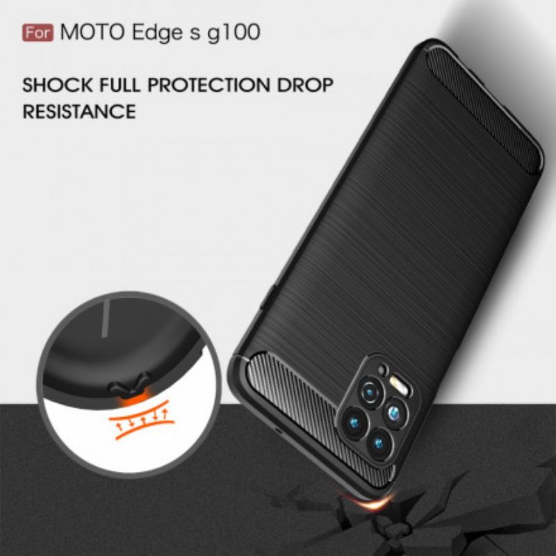 Capa De Celular Para Moto G100 Fibra De Carbono Escovada