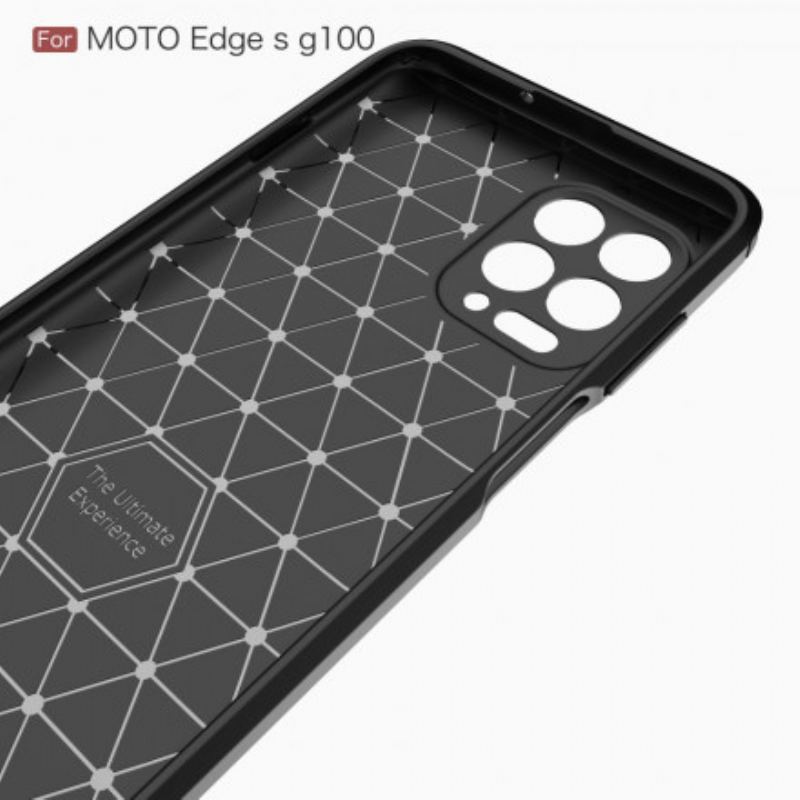 Capa De Celular Para Moto G100 Fibra De Carbono Escovada