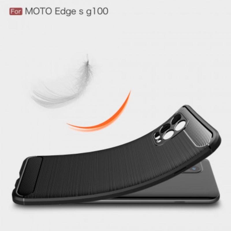 Capa De Celular Para Moto G100 Fibra De Carbono Escovada