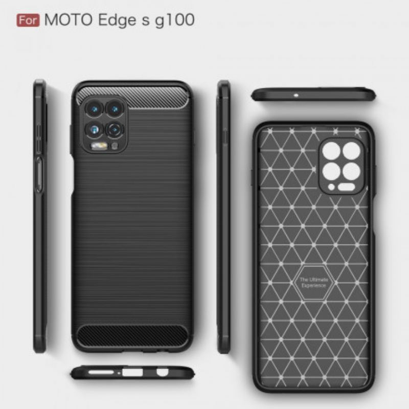 Capa De Celular Para Moto G100 Fibra De Carbono Escovada