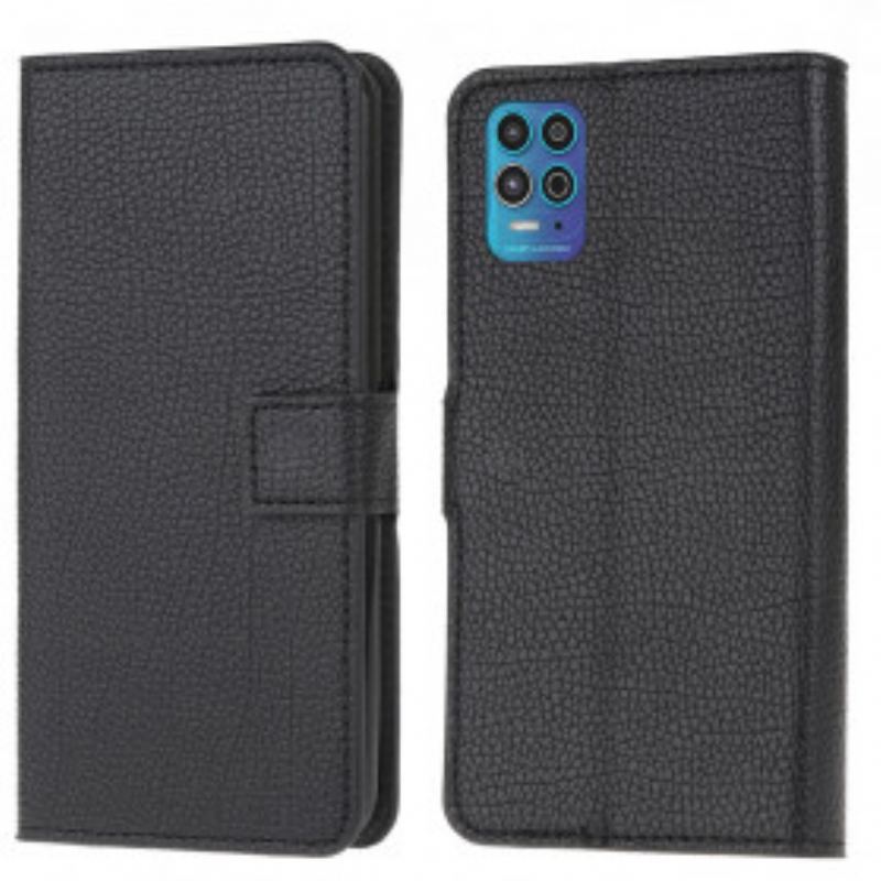 Capa Flip Para Moto G100 Efeito De Couro Granulado De Lichia