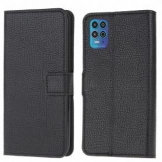 Capa Flip Para Moto G100 Efeito De Couro Granulado De Lichia