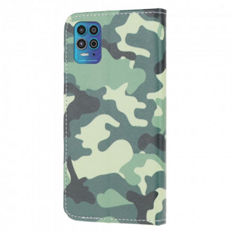 Capa Folio Para Moto G100 Camuflagem Militar