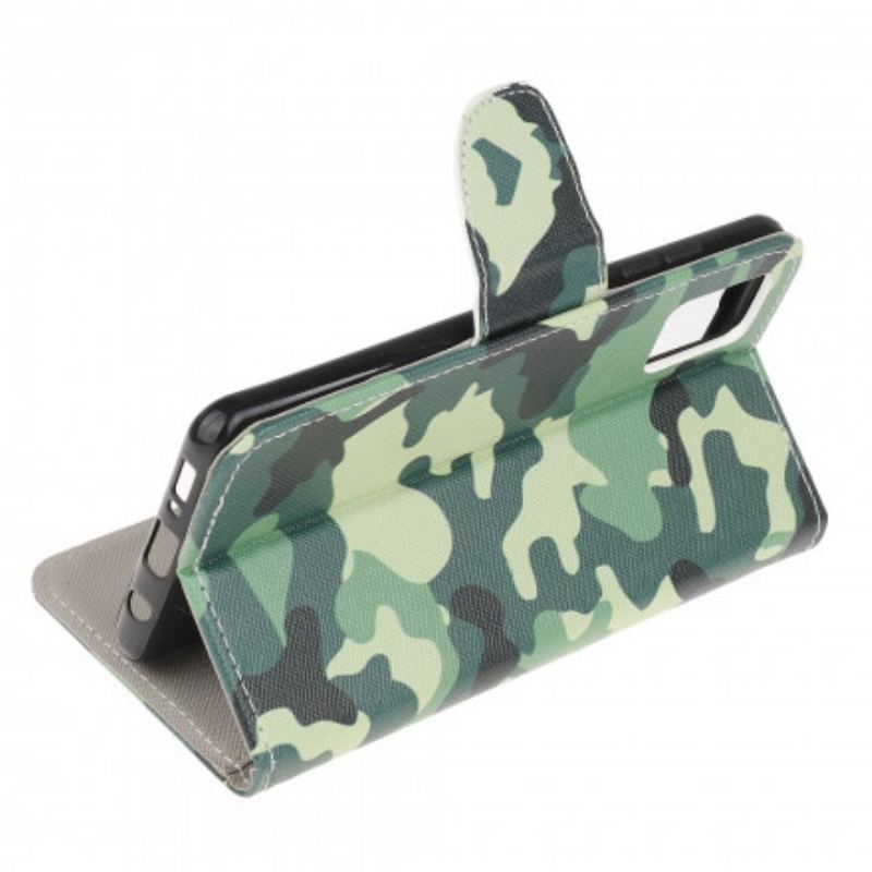 Capa Folio Para Moto G100 Camuflagem Militar