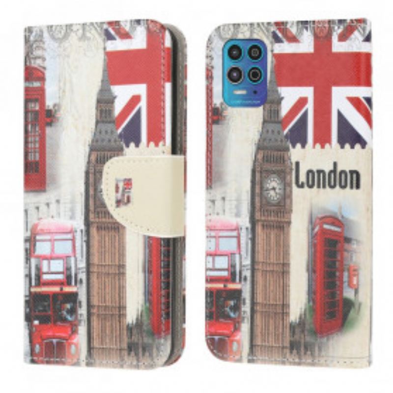 Capa Folio Para Moto G100 Vida Em Londres